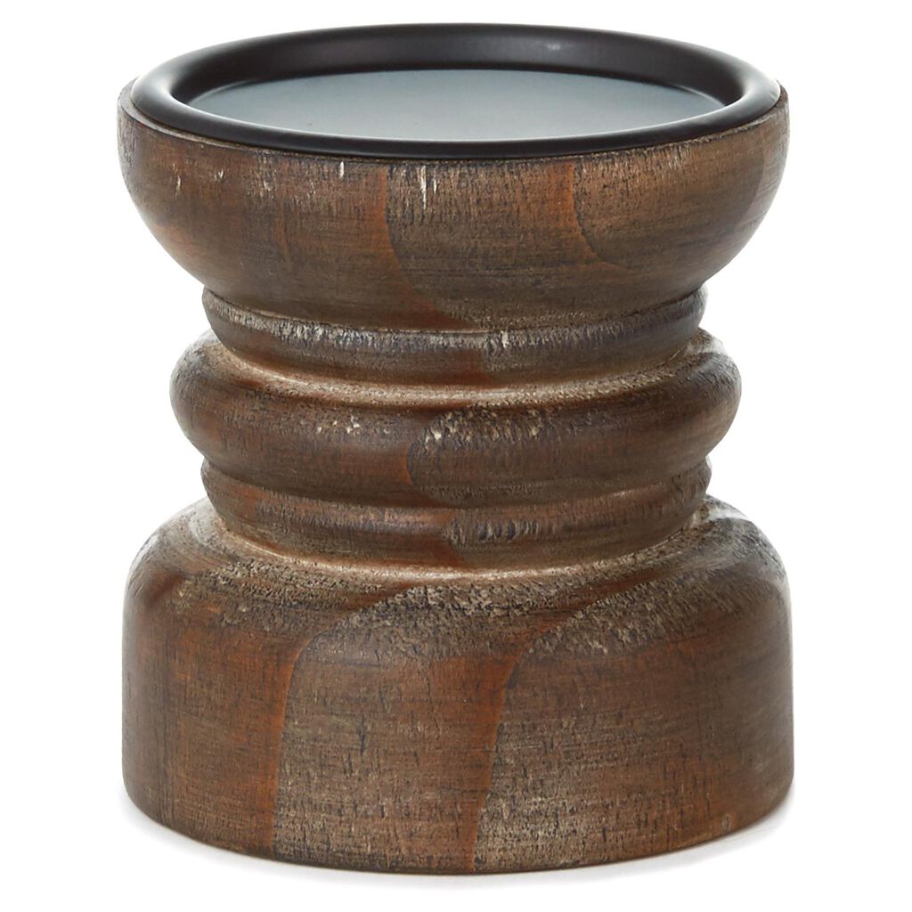 Small Wood Pillar Candle Holder, 4" Candles Hallmark