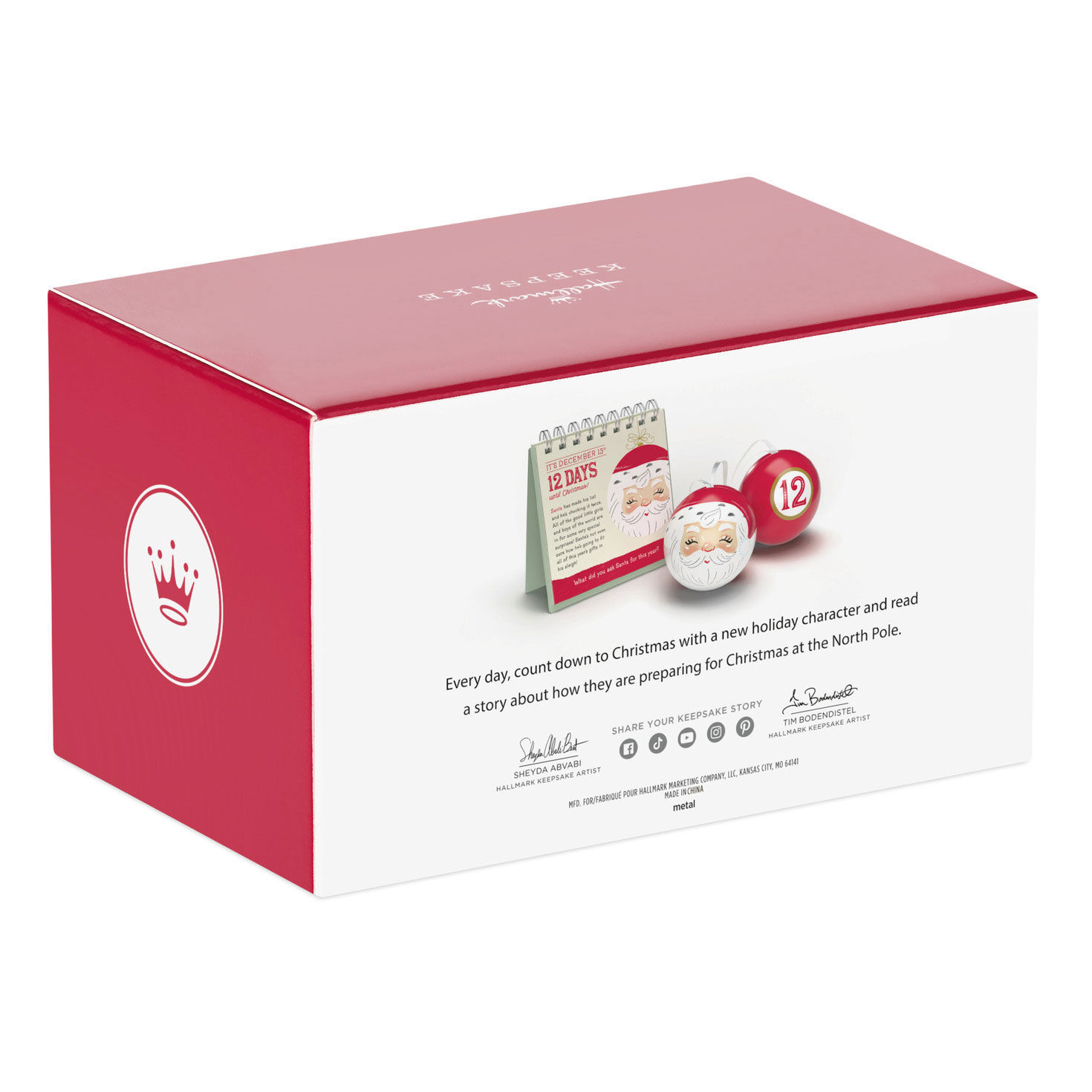 The North Pole's Countdown Book and Ornaments Set package back image number 12