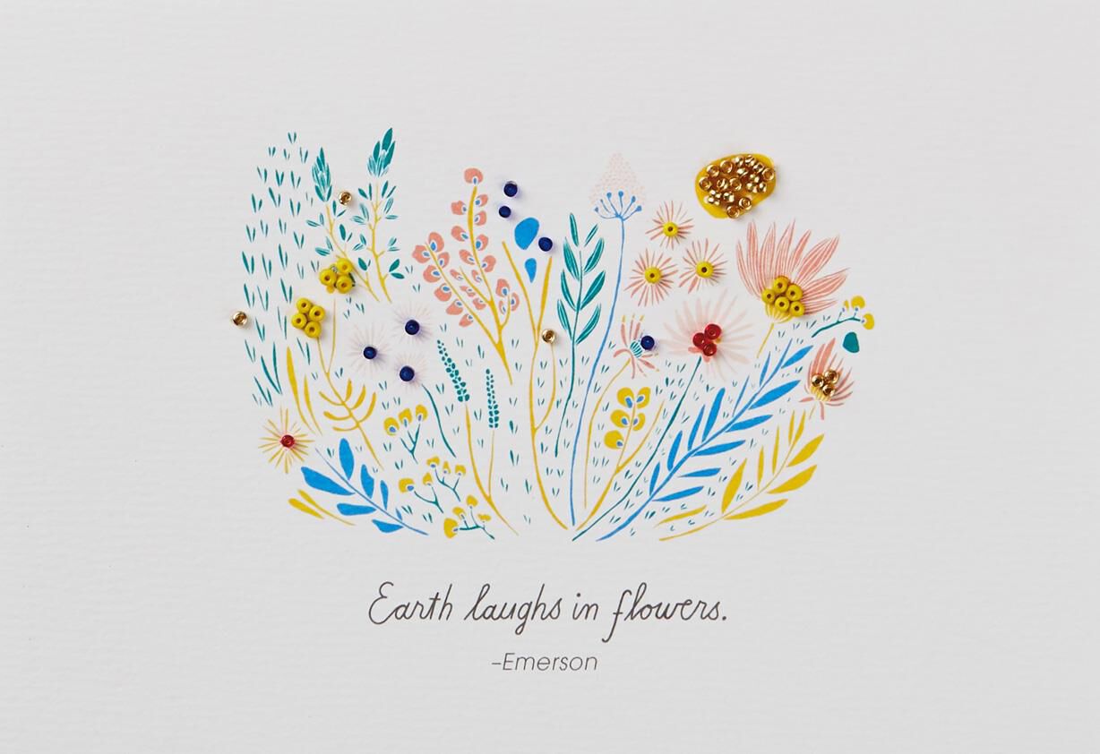 Earth Laughs In Flowers Blank Card