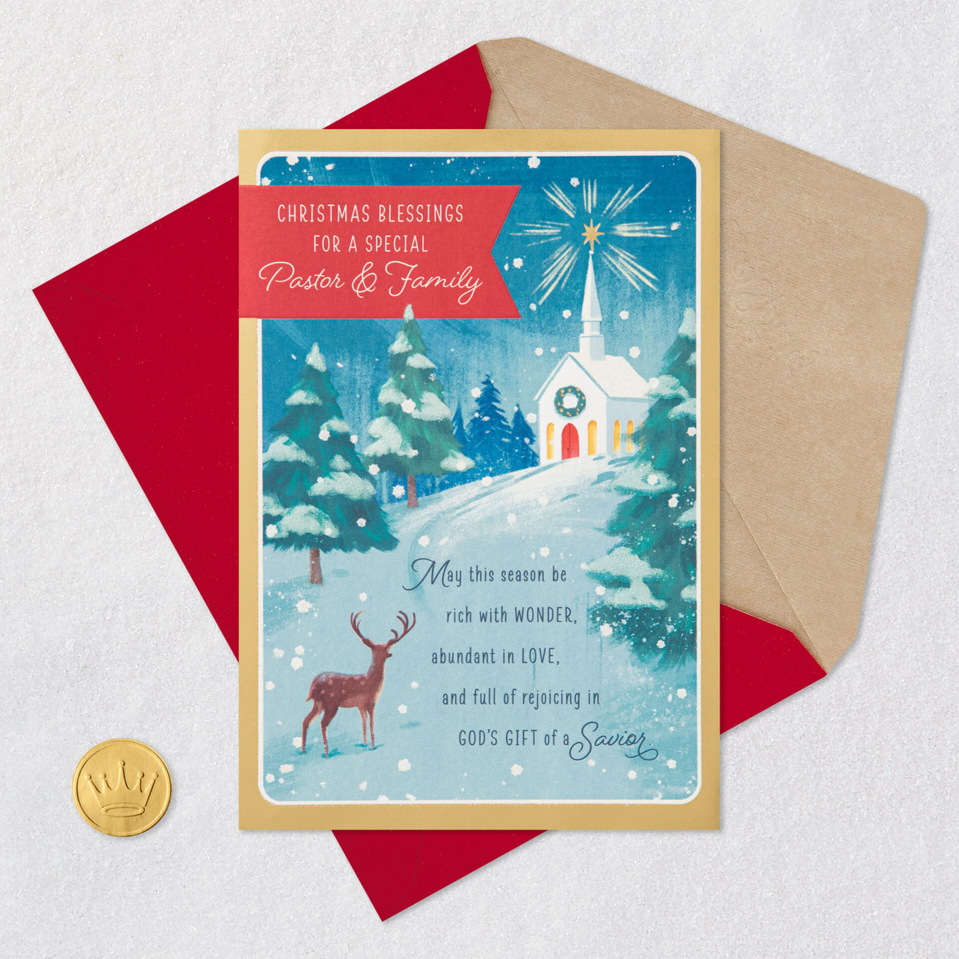 Christmas Blessings Religious Christmas Card for Pastor and Family