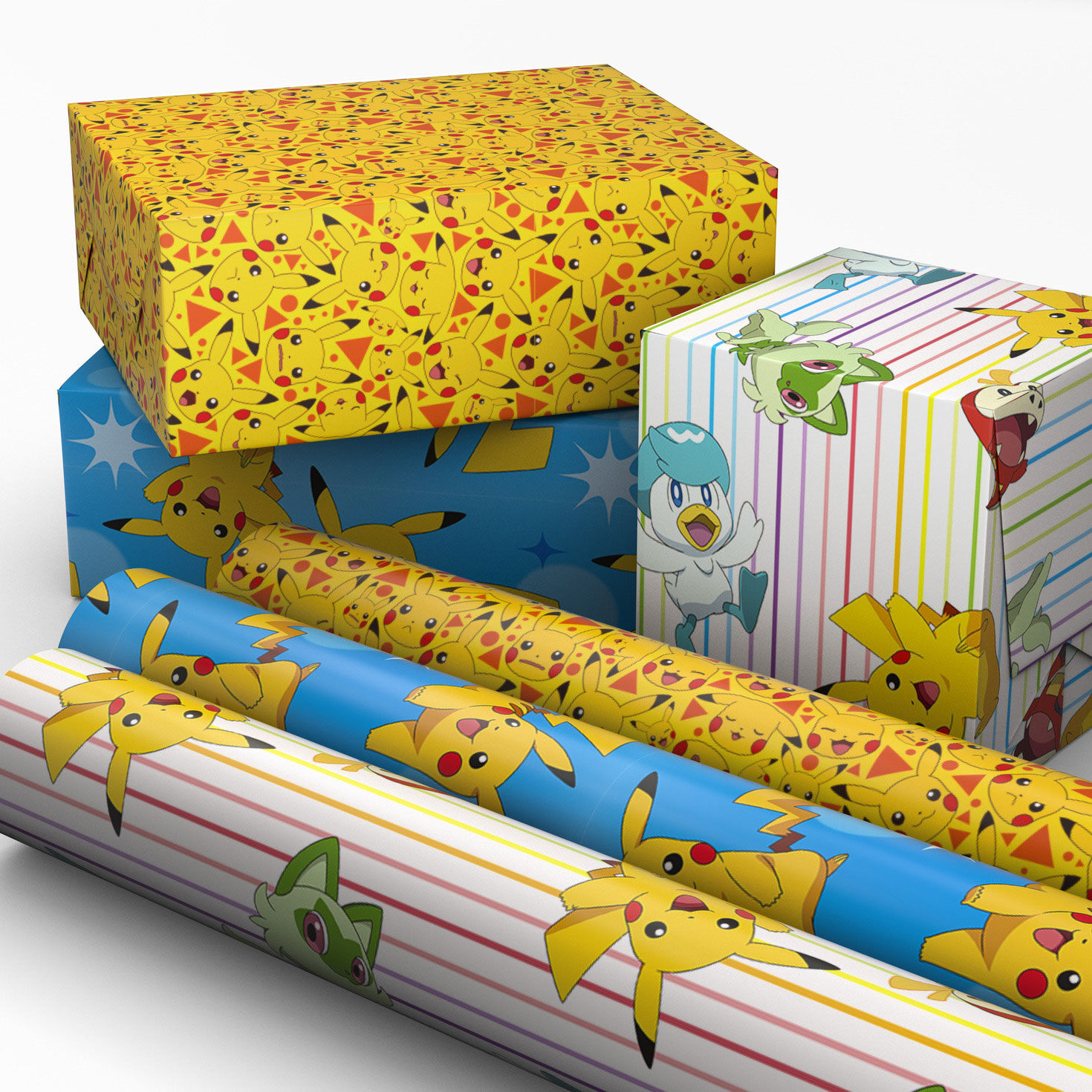 Pok&eacute;mon Pikachu Mini Gift Wrap Roll Assortment in use image number 2