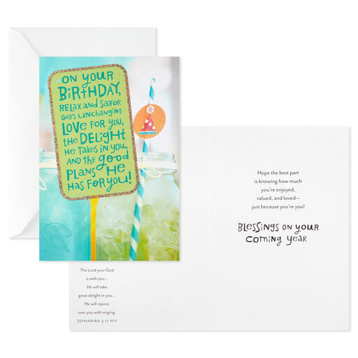 Colorful Assorted Religious Birthday Cards, Box of 12, 