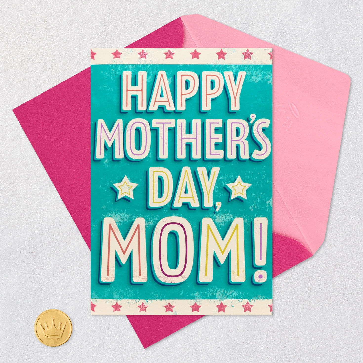 Foam Fingers Mom Pop-Up Mother's Day Card With Sound and Light Card Front with Envelope and Gold Seal image number 4