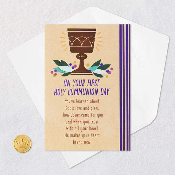 Happy Heart Religious First Communion Card, , large image number 6