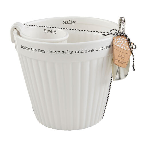 Mud Pie Popcorn and Candy Ceramic Bowl Set With Scoop, 