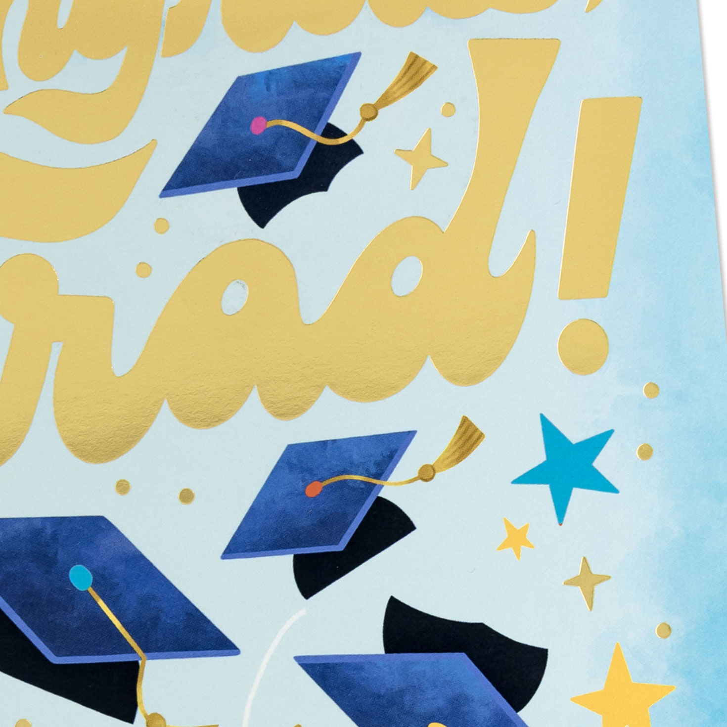 Grads Tossing Caps Graduation Card with Music Card Front Detail image number 4