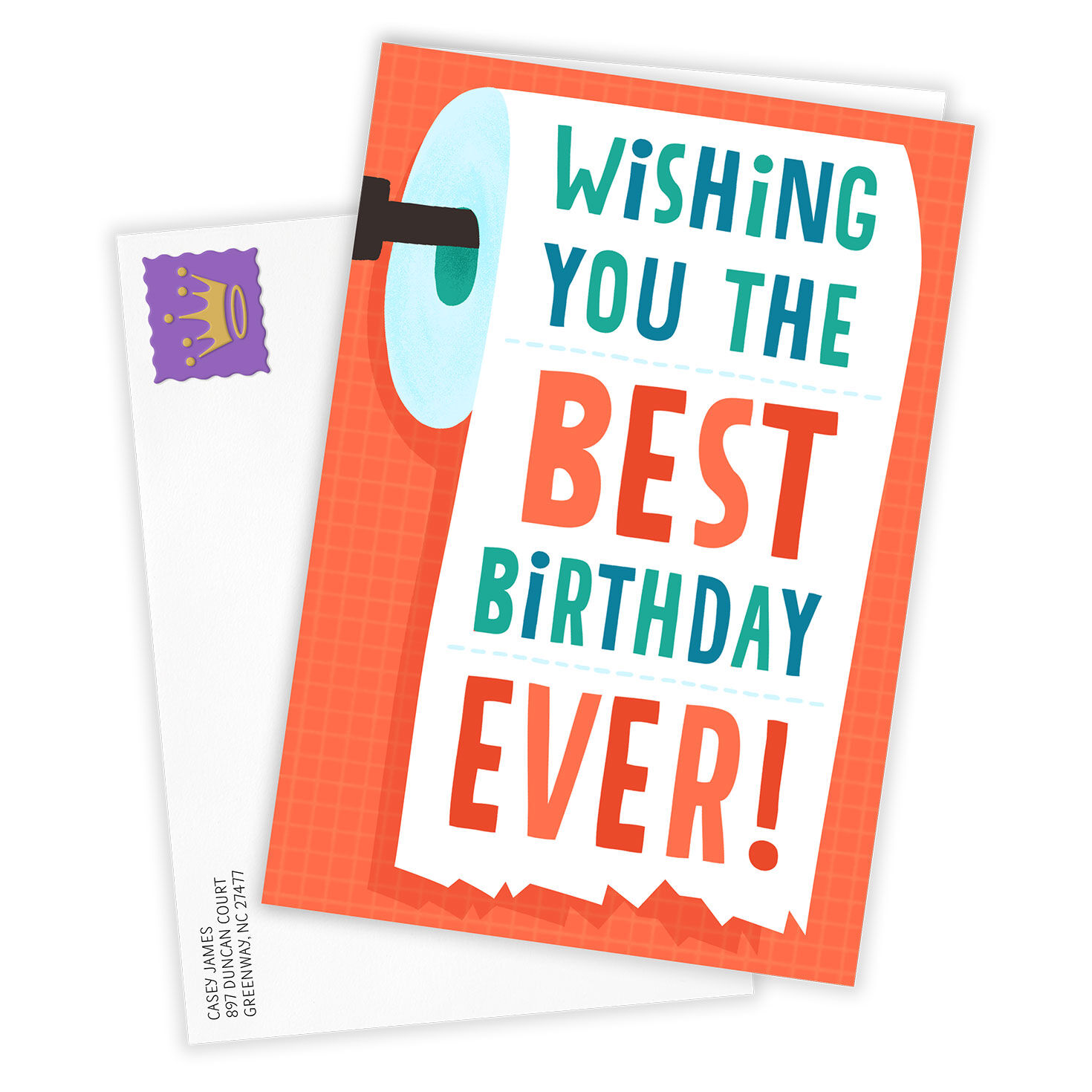 Toilet Paper Roll Personalized Birthday Card Card Front with Envelope image number 2