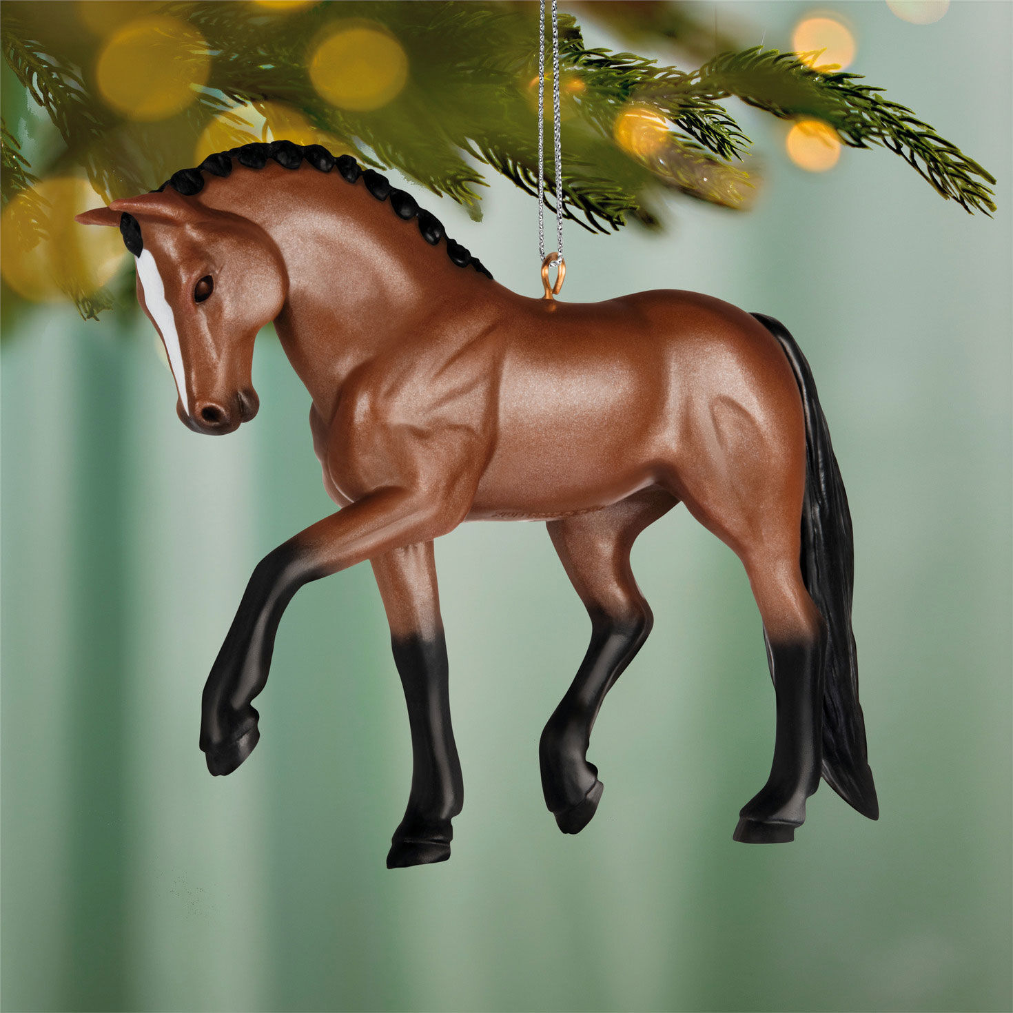 Brown Horse Keepsake Ornament hanging on tree image number 2
