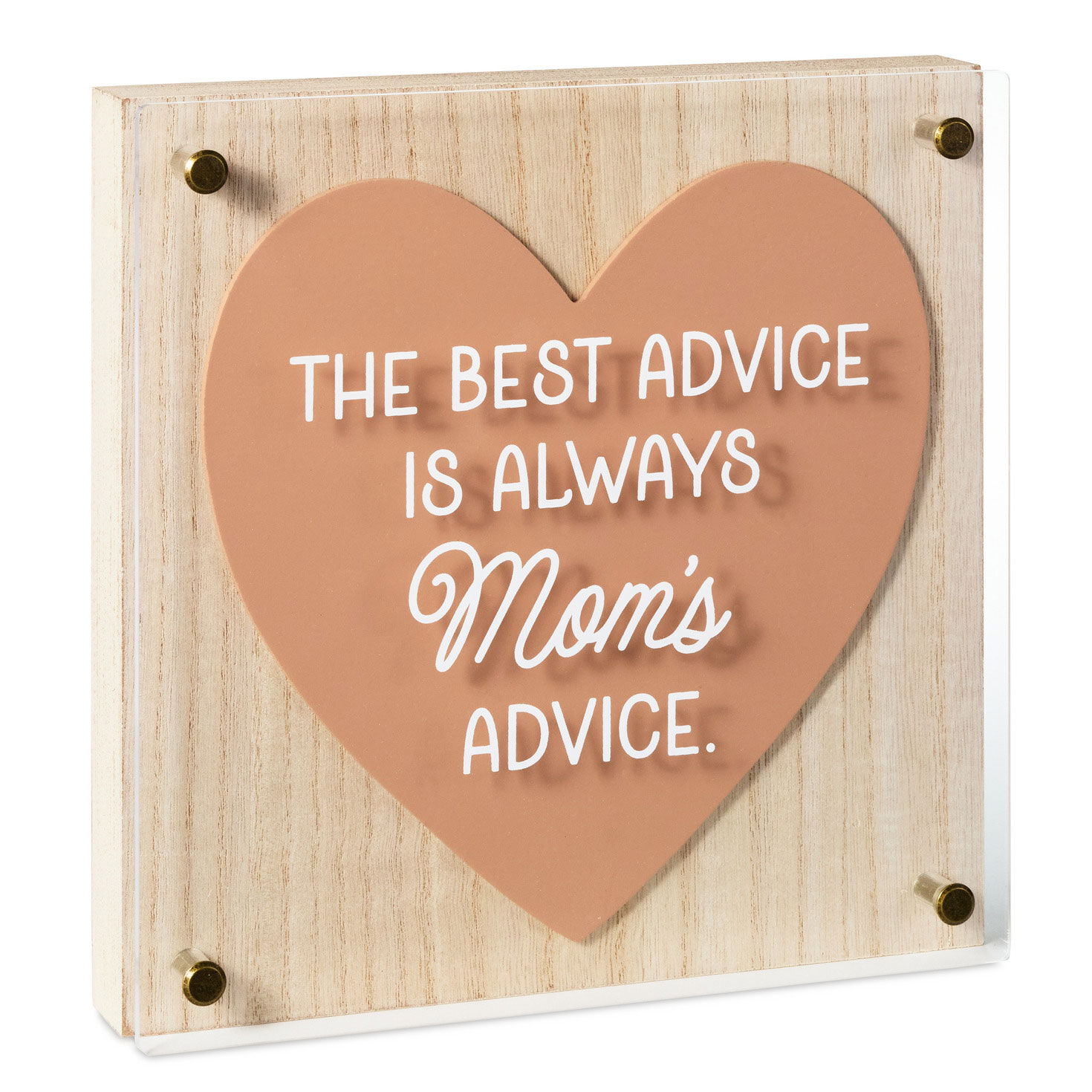 Mom's Best Advice Layered Square Quote Sign, 8x8