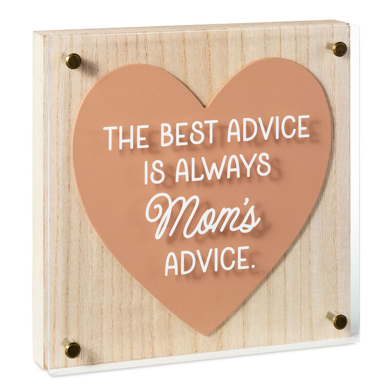 Mom Advice Layered Heart on Square Quote Sign front image number 1