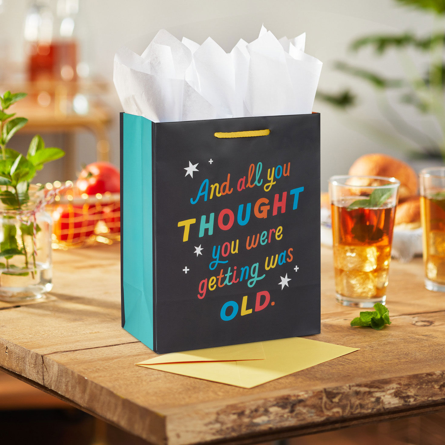 Funny and Colorful Lettering Birthday Gift Bag in use image number 2