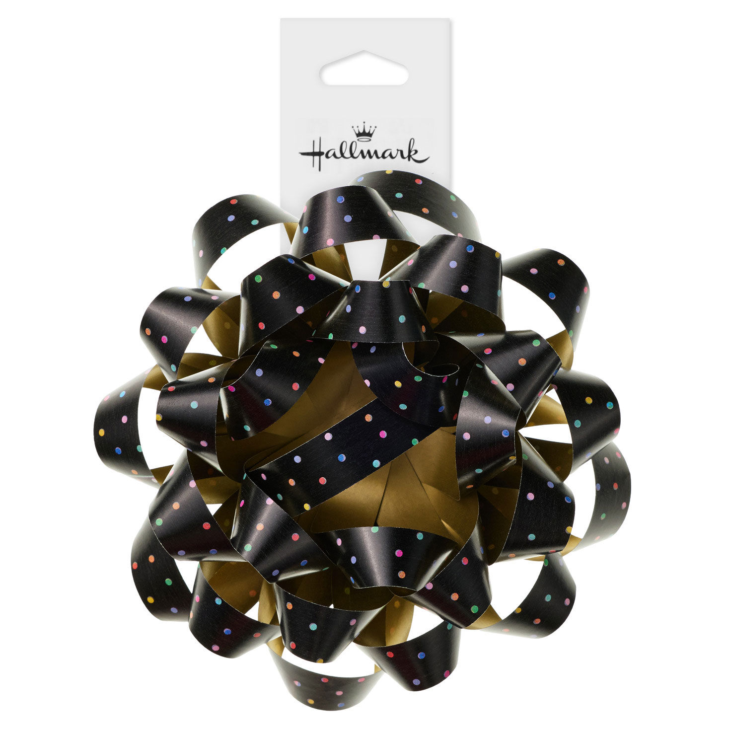 Black With Dots and Gold on Reverse Gift Bow package front image number 5