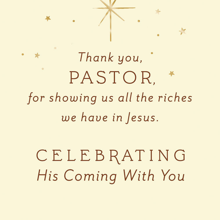 Simple Manger Religious Christmas Card for Pastor Sentiment image number 2