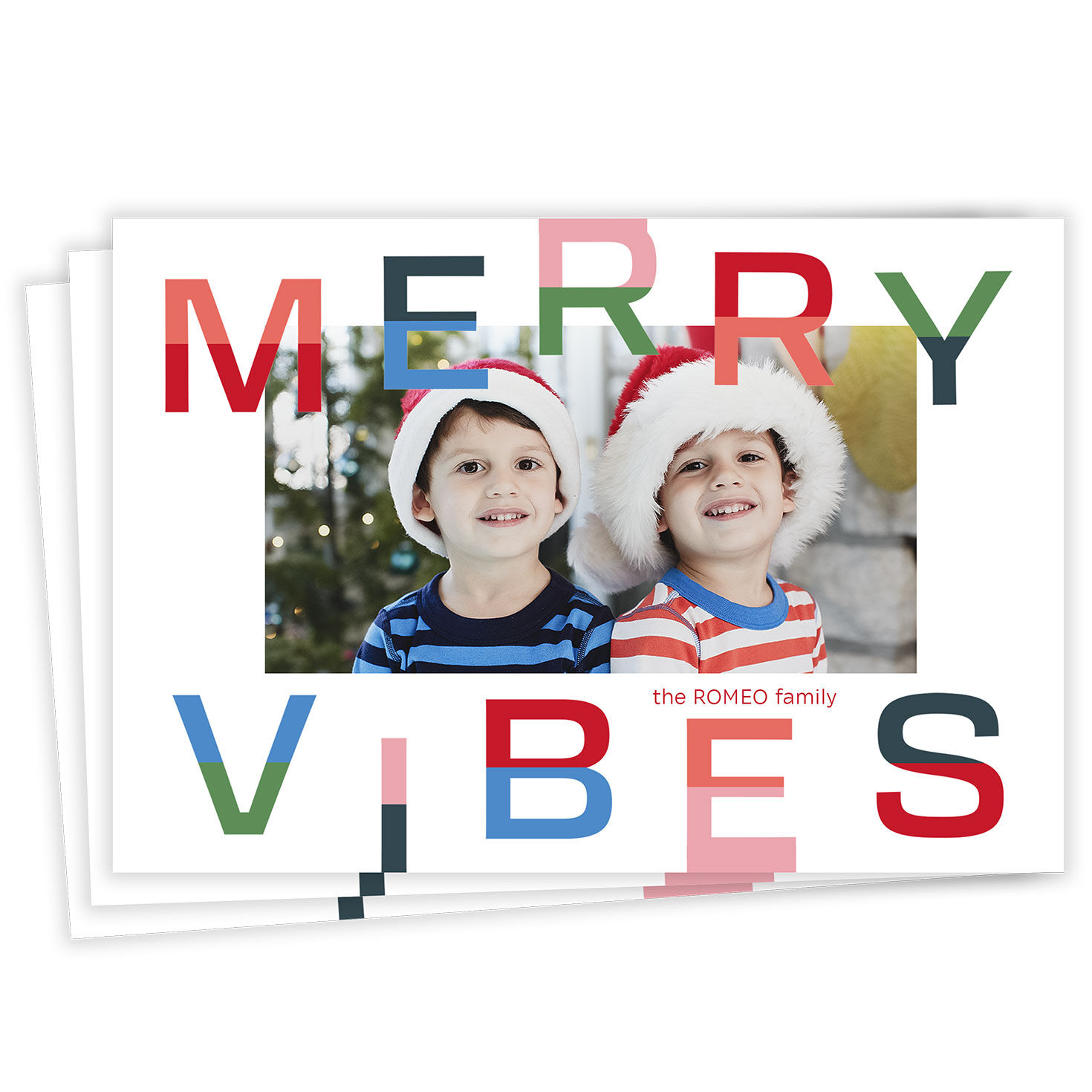 Merry Vibes Flat Christmas Photo Card