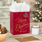 Gold Merry Christmas on Dark Red Medium Gift Bag in use image number 2