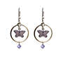 Silver Forest Butterfly in Open Circle Drop Earrings, , large image number 1