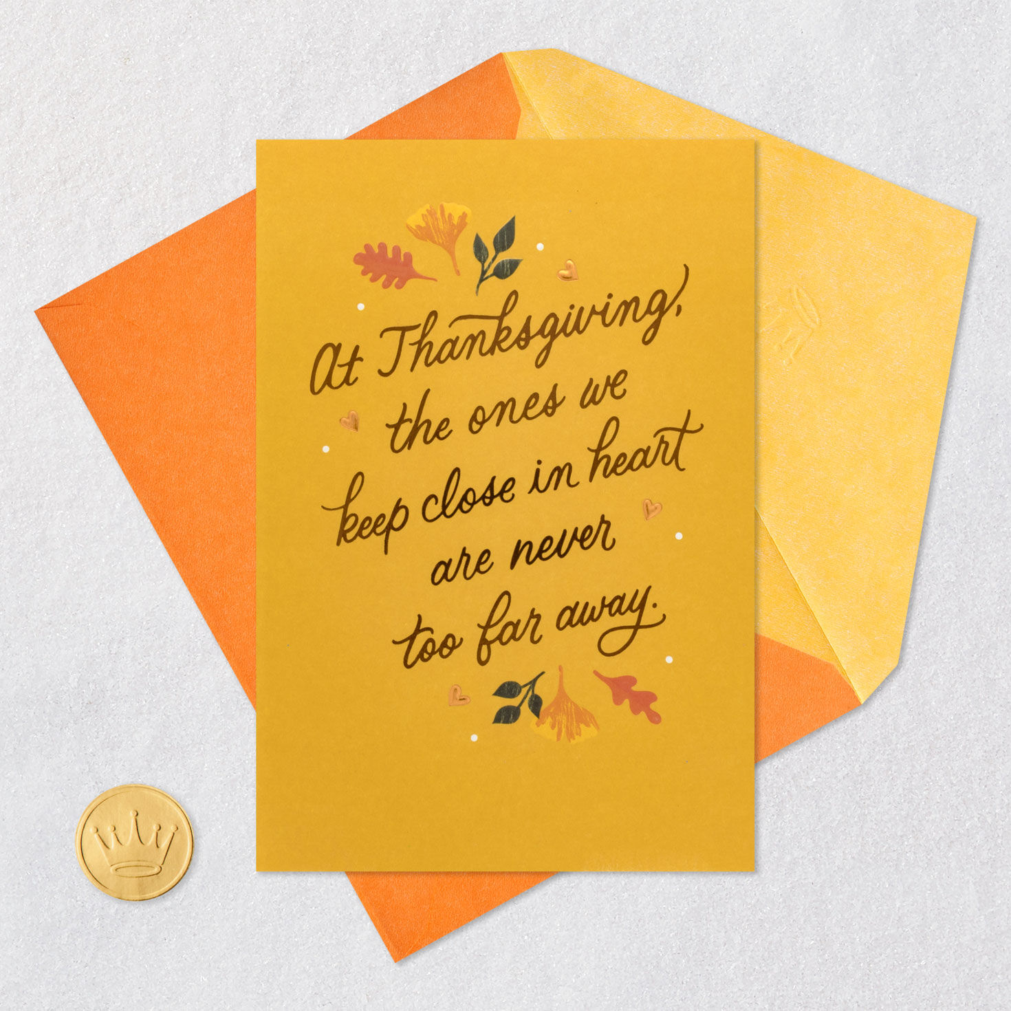 Across the Miles Thanksgiving Card Card Front with Envelope and Gold Seal image number 5