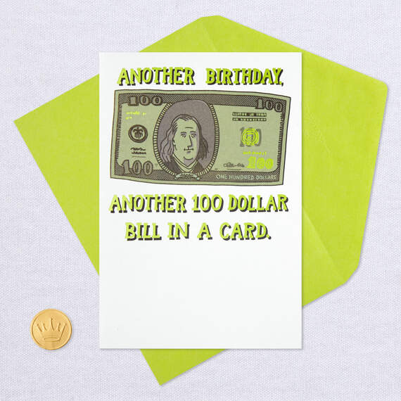 Another $100 Bill Funny Birthday Card, , large image number 5