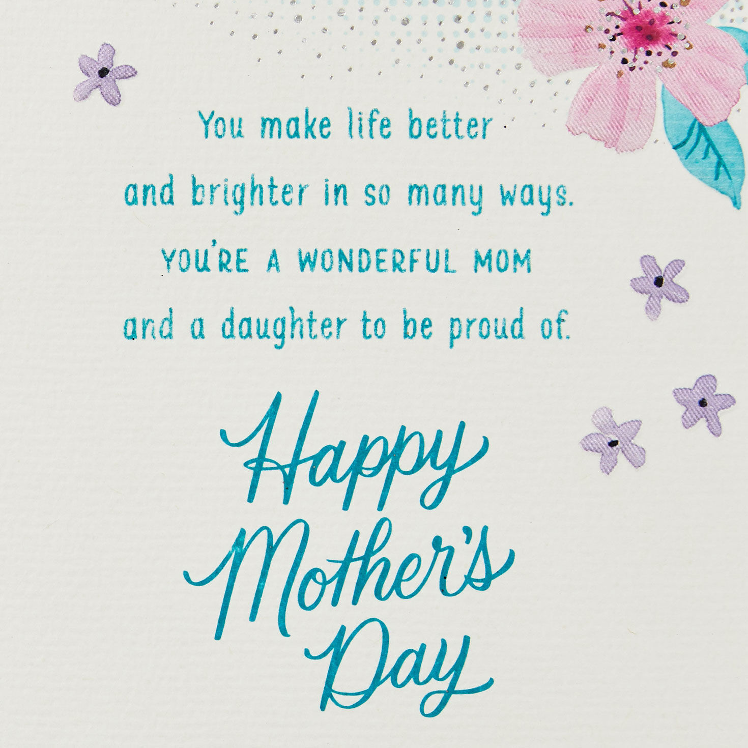 Pink and Peach Flowers Mother's Day Card for Daughter Sentiment image number 2