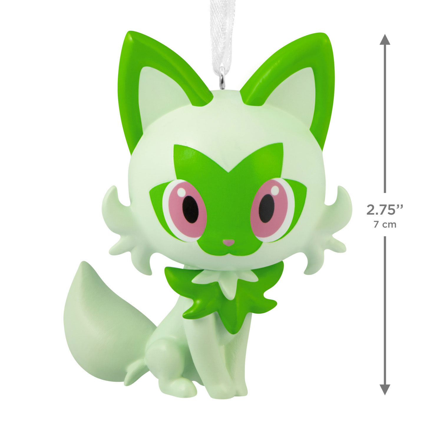 Green White Pok&eacute;mon Cat Christmas Ornament measurement image number 3