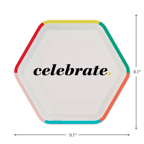 "Celebrate" Hexagonal Dessert Plates, Set of 8, , large image number 3