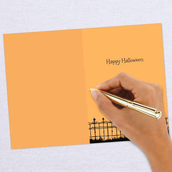 Pumpkin on Fence Happy Halloween Card, , large image number 6