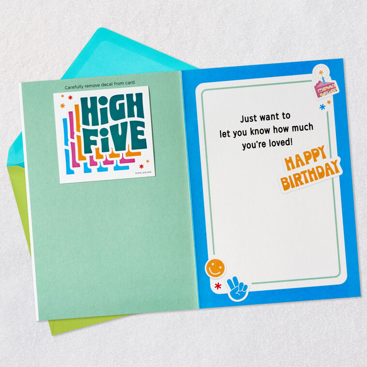 High Five Birthday Card for Kids With Decal, , large image number 3
