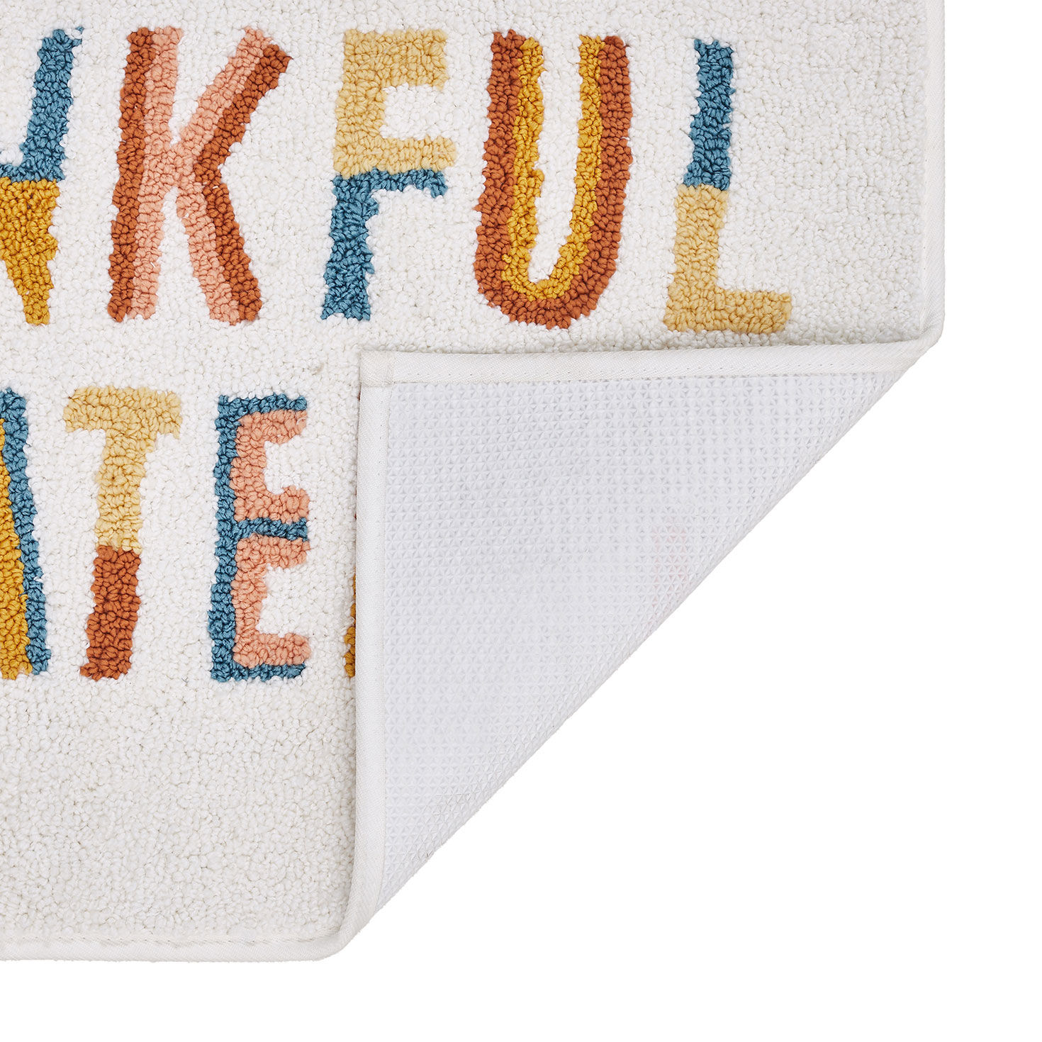 Hallmark Thankful & Grateful Bath Rug 20x30 upclose view back image number 2