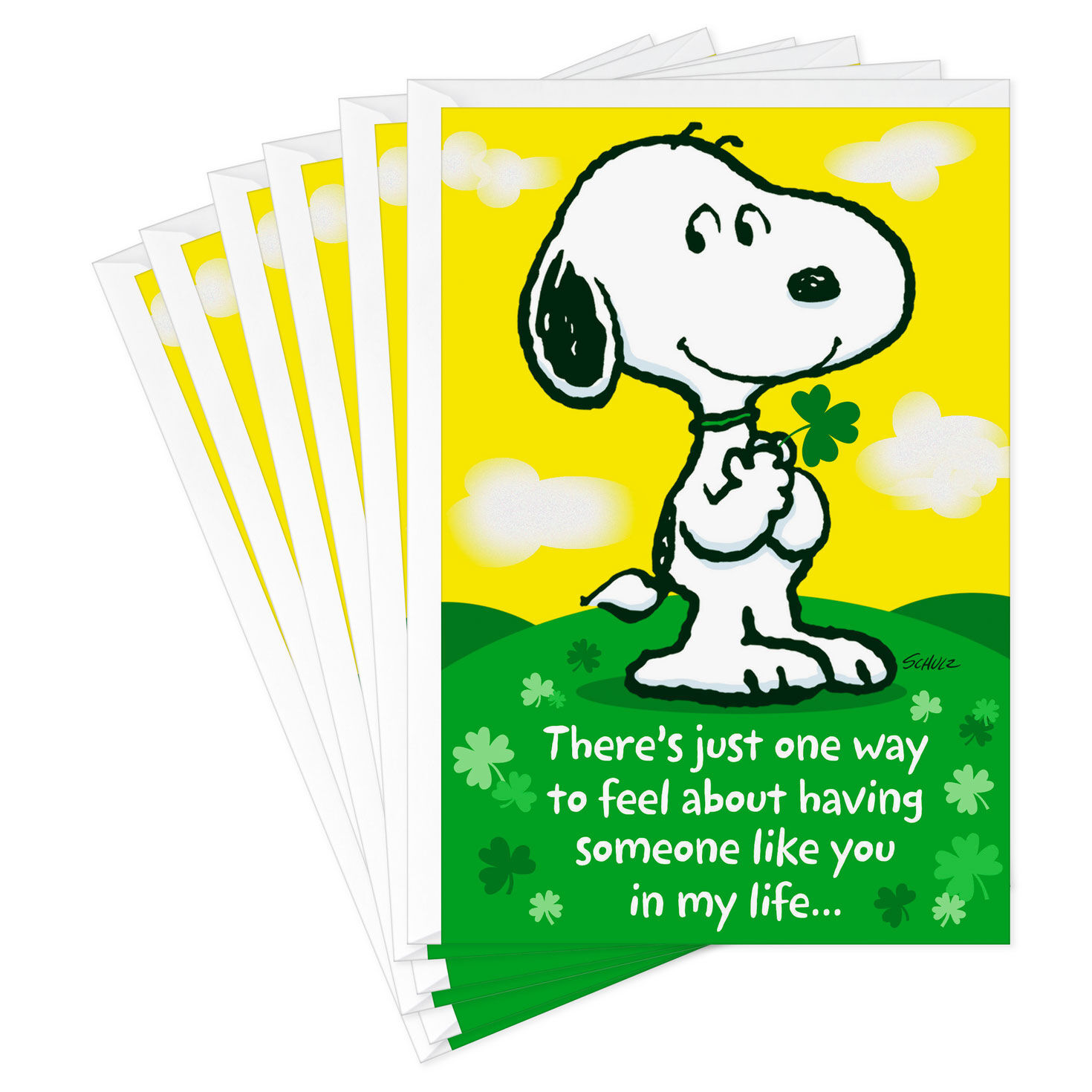 Peanuts® Snoopy With Shamrock St. Patrick's Day Cards, Pack of 6