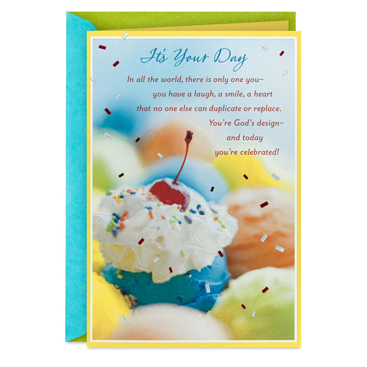 Only One You Ice Cream Scoops Religious Birthday Card