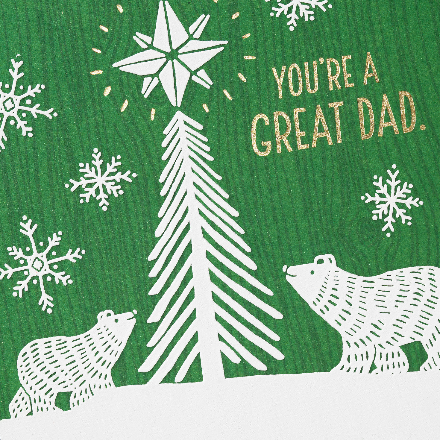 Polar Bears and Tree Dad Christmas Card Card Front Detail image number 5