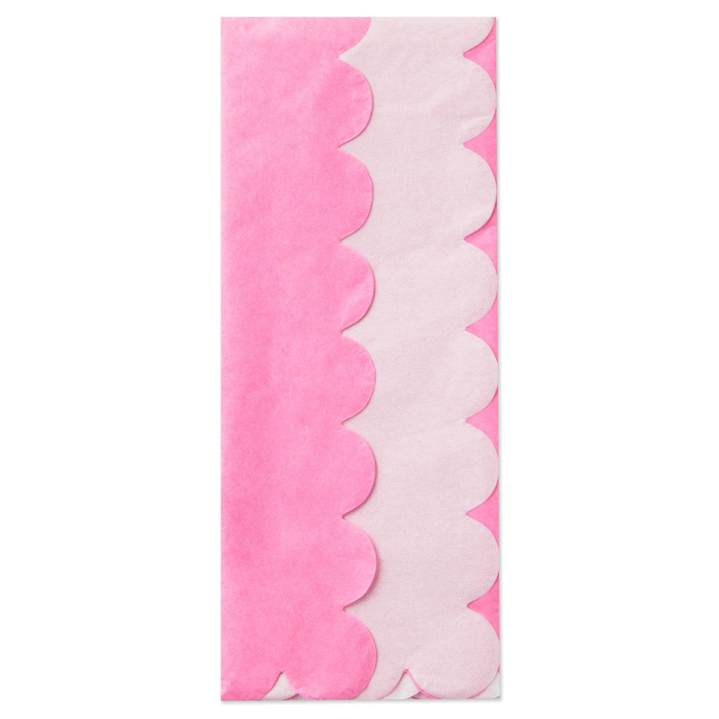 Scalloped Solid Pink and White 2-Pack Tissue Paper, 4 sheets