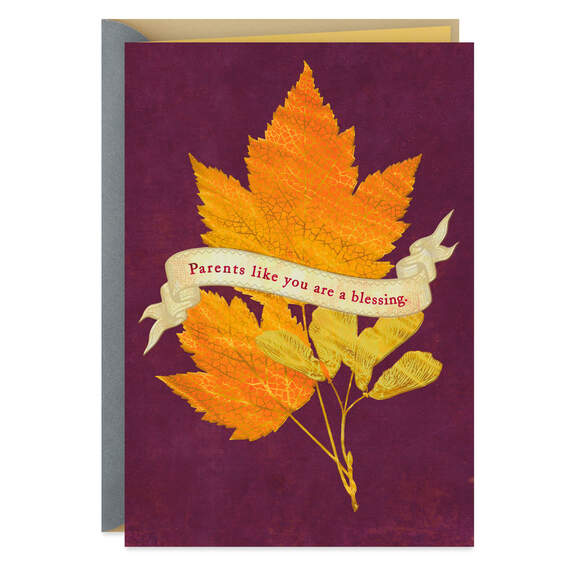 Parents Like You Are a Blessing Fall Leaves Thanksgiving Card