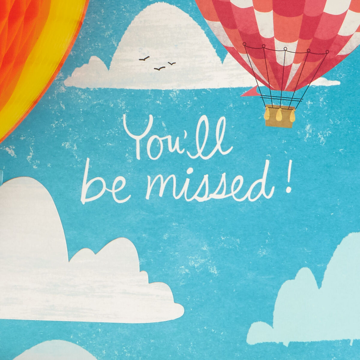 You'll Be Missed Hot Air Balloon Decoration Jumbo Goodbye Card, 16 ...