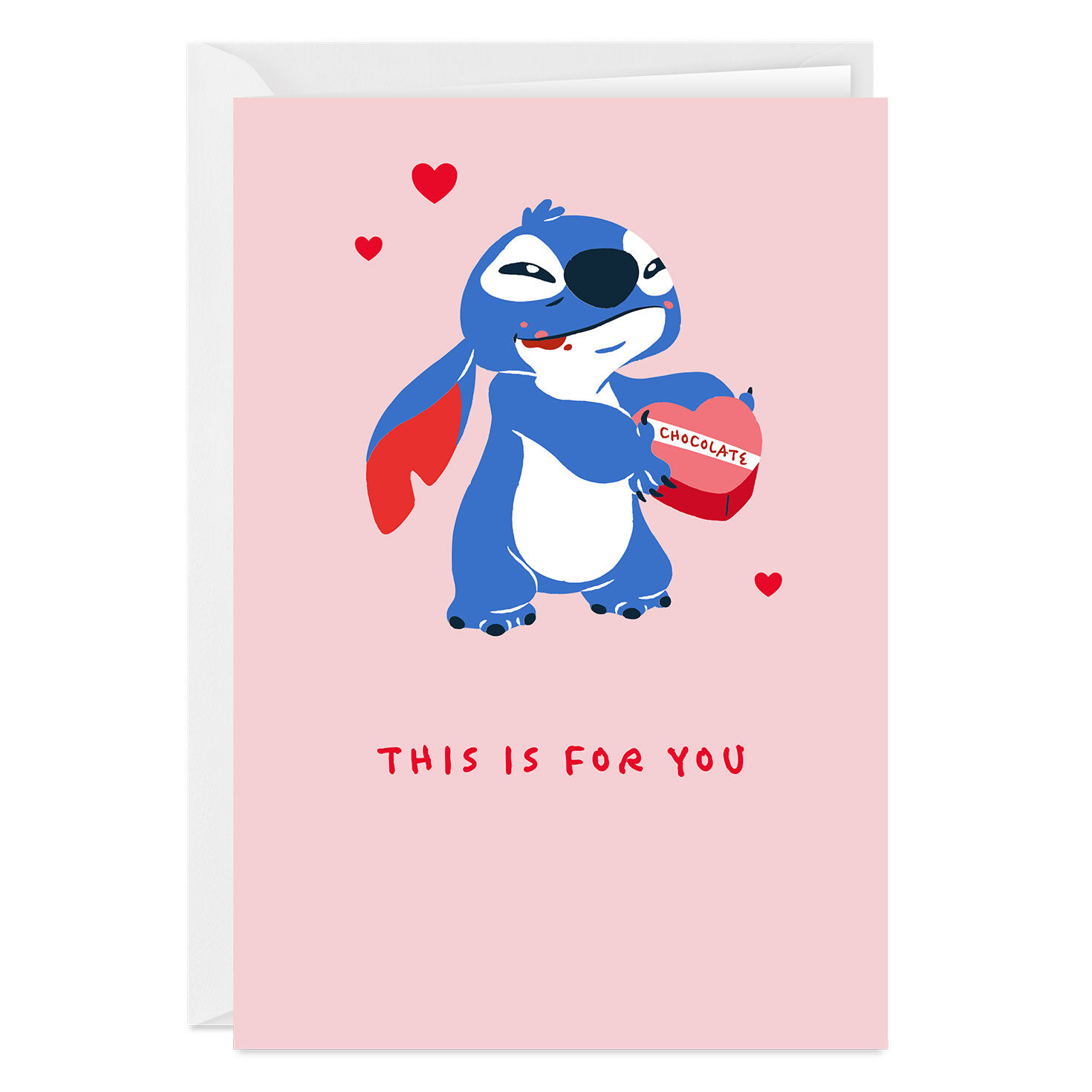 Disney Stitch Chocolate for You Funny Custom Valentine's Day Card