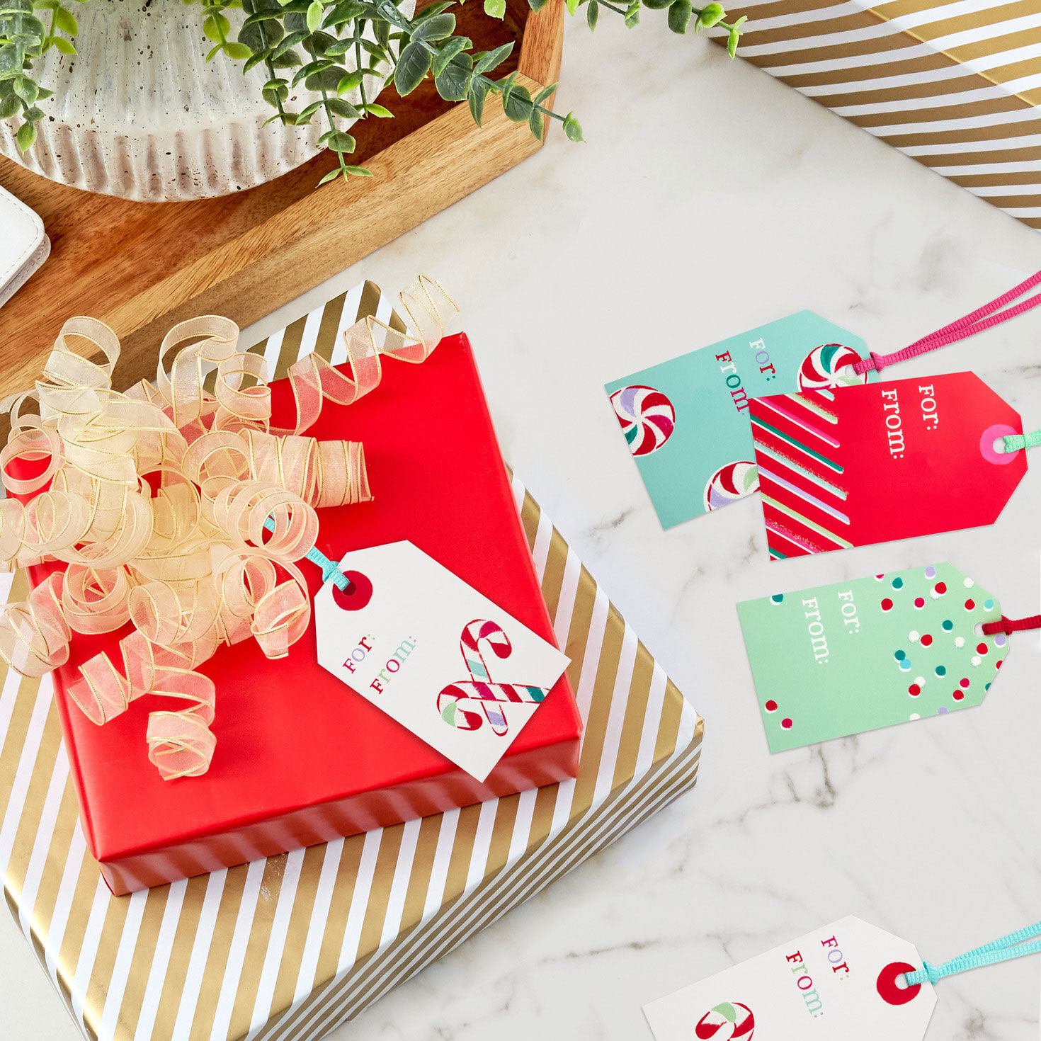 Holiday Fun 8-Pack Assorted Christmas Gift Tags in use image number 2