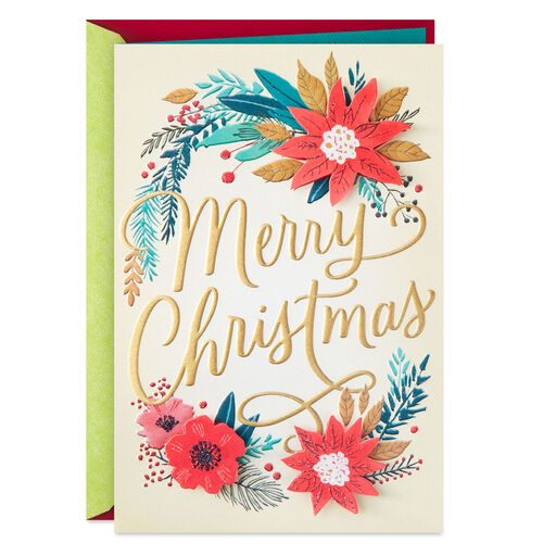 Poinsettia Wreath Christmas Card for Someone Special, 