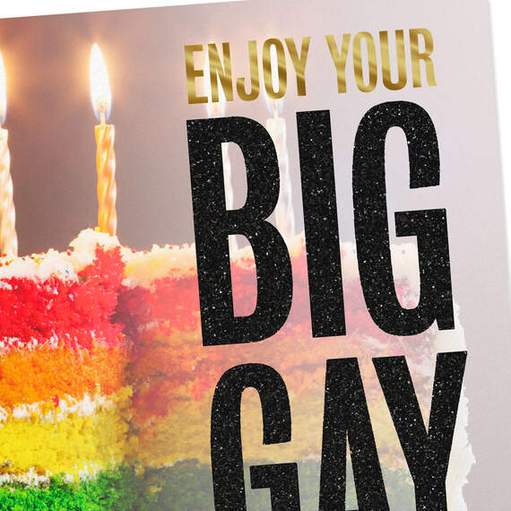 Big Gay Cake With Candles Birthday Card, , large image number 4