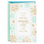Mint Green and Gold Snowflakes Nurse Christmas Card Card Front image number 1