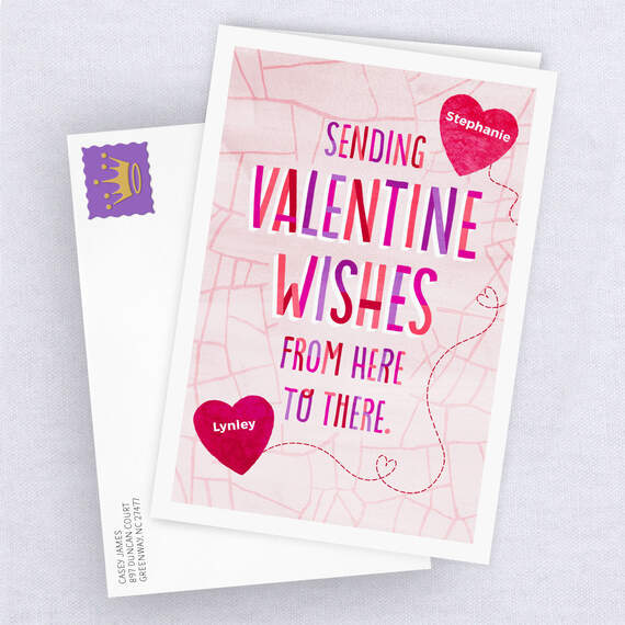 Personalized Wishes Here to There Valentine’s Day Card, , large image number 4