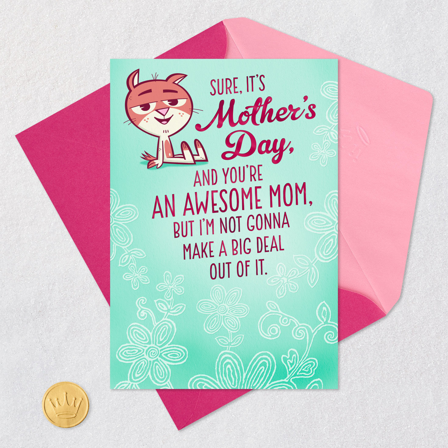 Best Mom Ever Pop-Up Funny Mother's Day Card for Mom Card Front with Envelope and Gold Seal image number 4