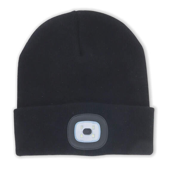 Night Scout Light-Up Rechargeable LED Beanie, Black