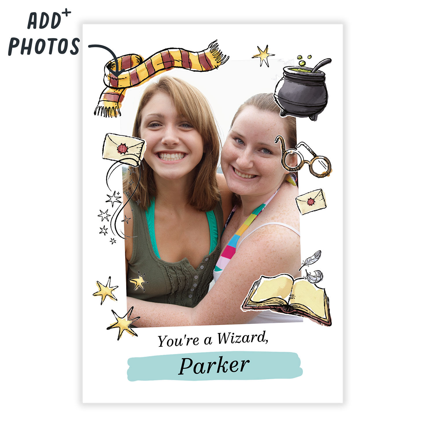 Harry Potter Icons Personalized Card Card Front indicating personalization image number 9