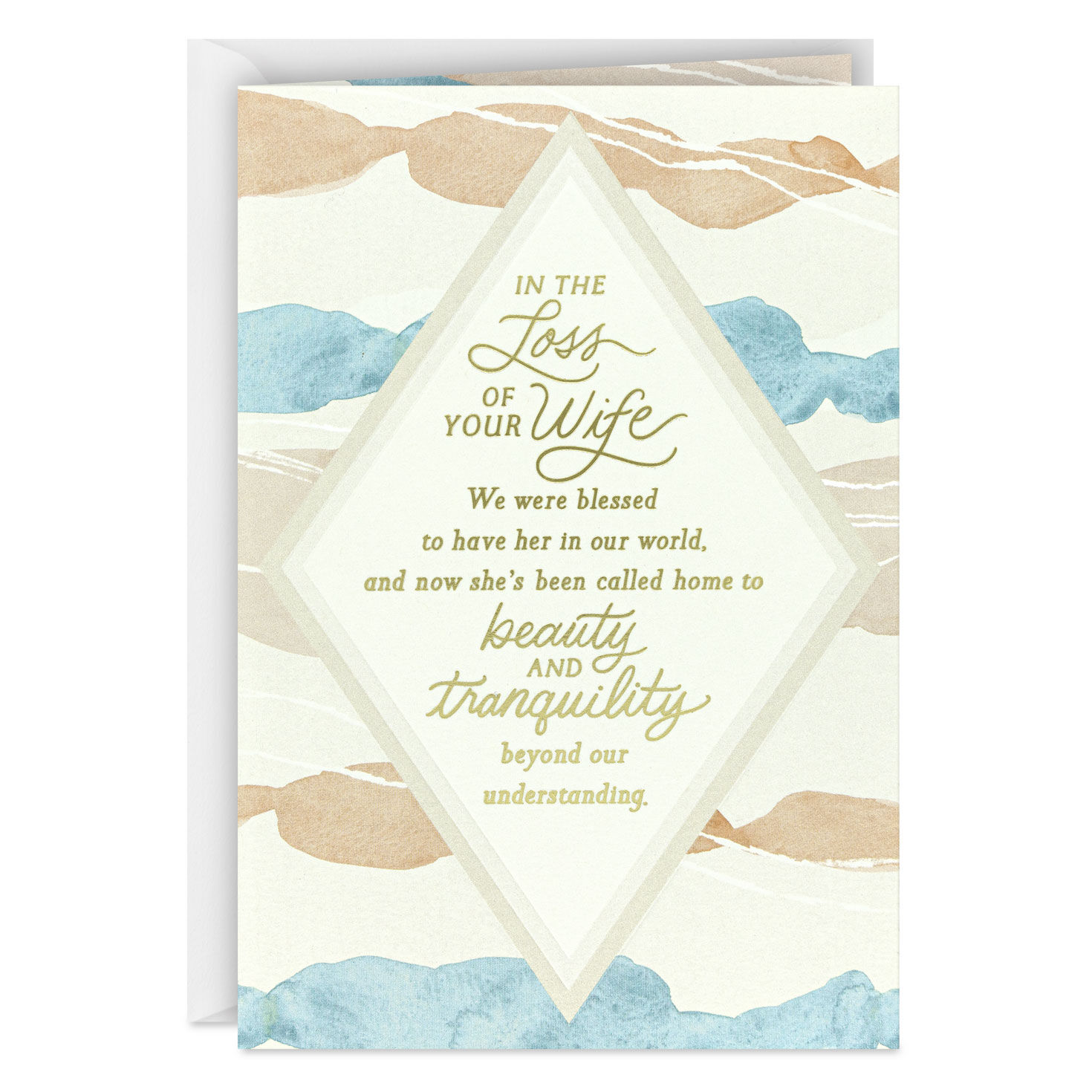 She Is Held in Infinite Love Sympathy Card for Loss of Wife