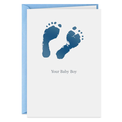 Blue Footprints New Baby Boy Card, 