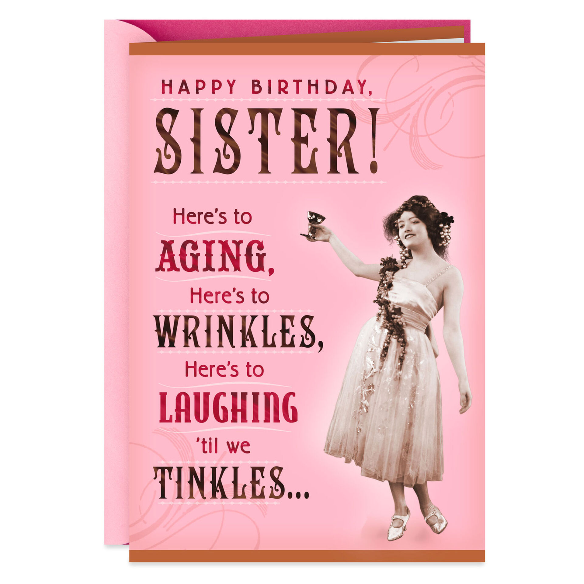 Peanuts® lucy beauty and brains funny graduation card for sister Wrinkles and Tinkles Sister Birthday Card - Greeting Cards - Hallmark