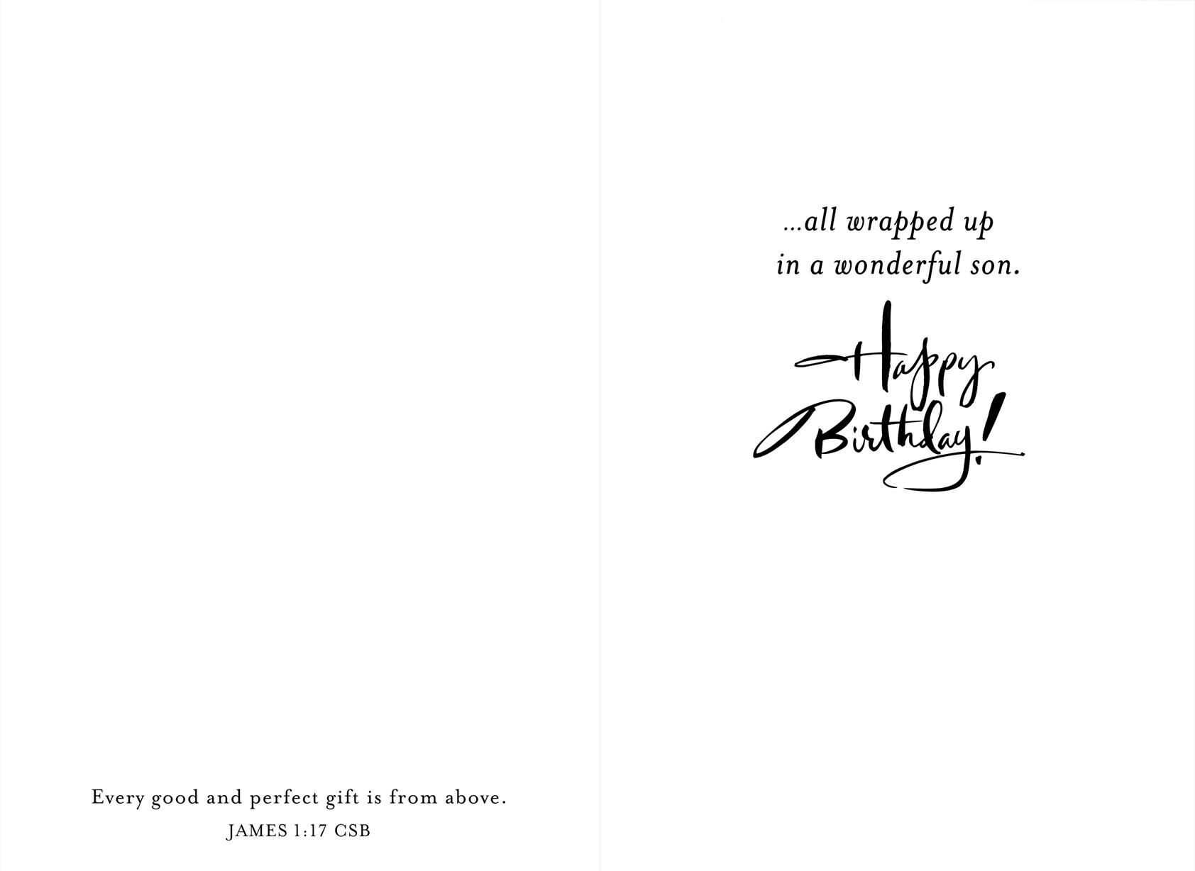 Bird on Leaf Religious Birthday Card for Son