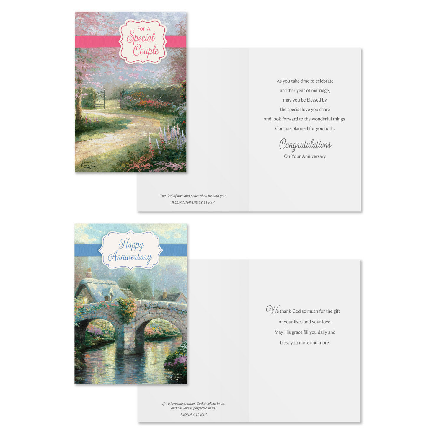 Kinkade DaySpring Anniversary Cards Assortment Card Fronts  with Sentiments image number 3