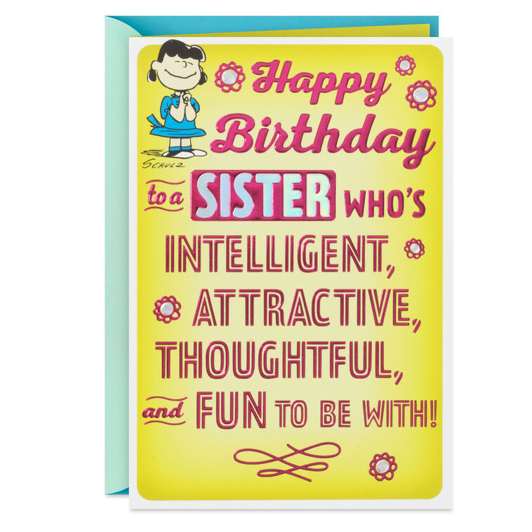 Peanuts® Lucy Fun and Intelligent Sister Funny Birthday Card, , large image number 1
