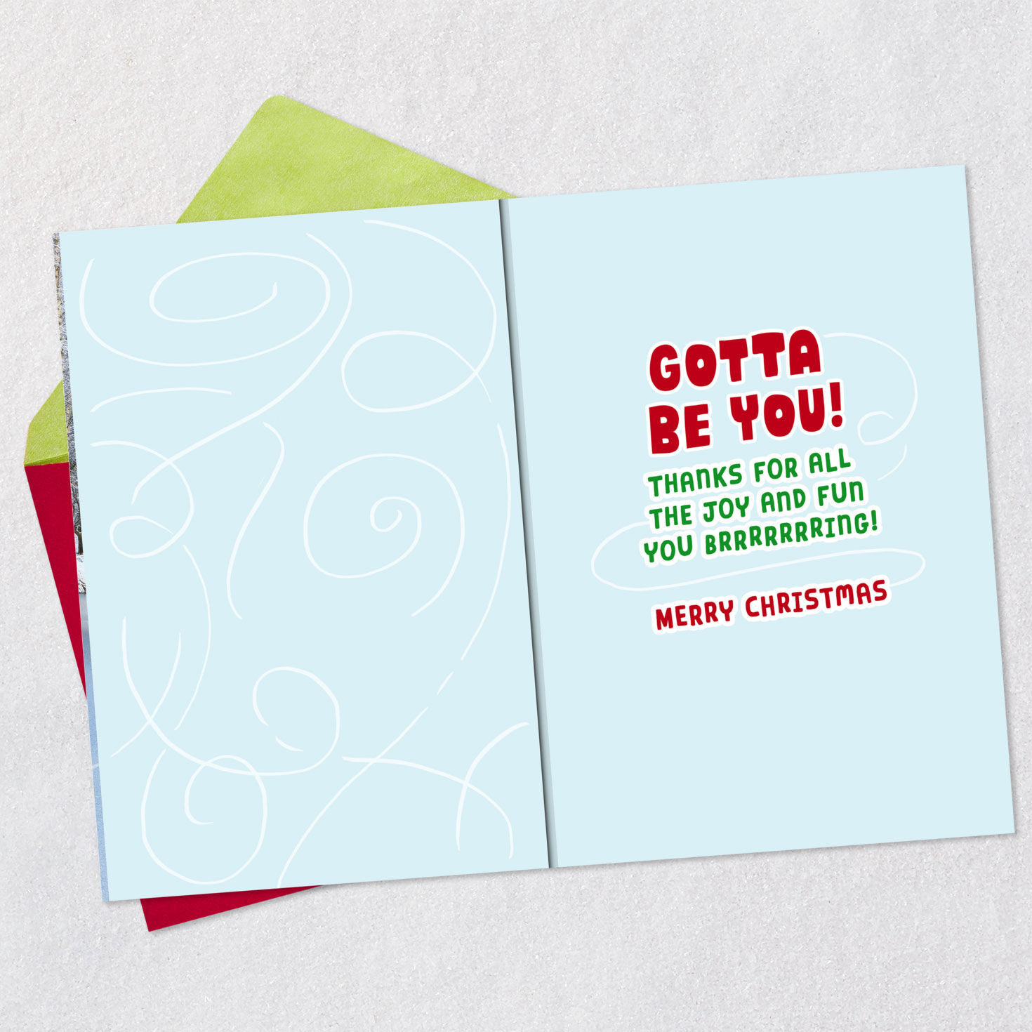 Penguin Ice Skating Christmas Card for Grandson Open card with envelope image number 3